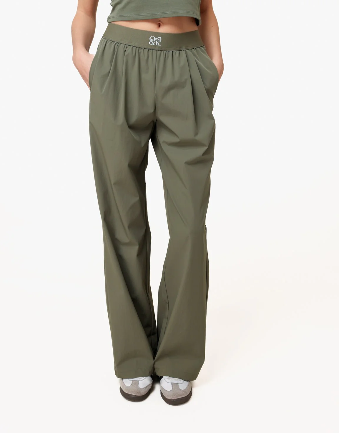 Army Groene O&K Elastische Wijde Pijpen - Broek - Afbeelding 2