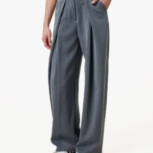Grijze Lange Wijde Ballon Plooien - Pantalon