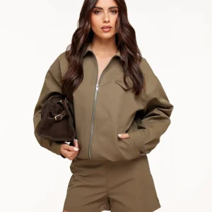 Khaki Bomber met Zakje - Jas