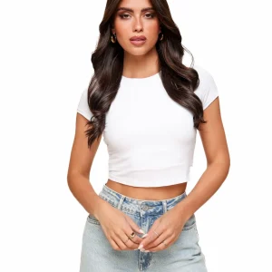 Witte Cropped SS - Top