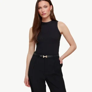 Zwarte Fine Rib - Top